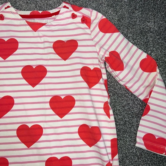 BODEN Fun Breton Dress in Poppy Red Stripe Heart - Picture 6 of 13